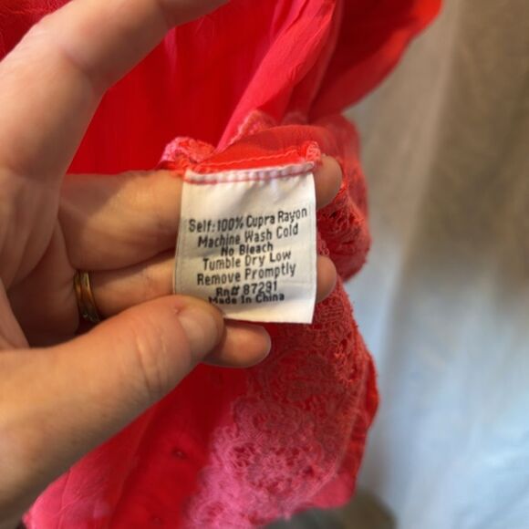 Johnny Was Bright Pink Pintuck Eyelet Tunic Size XS Boho Flowy - Picture 10 of 10